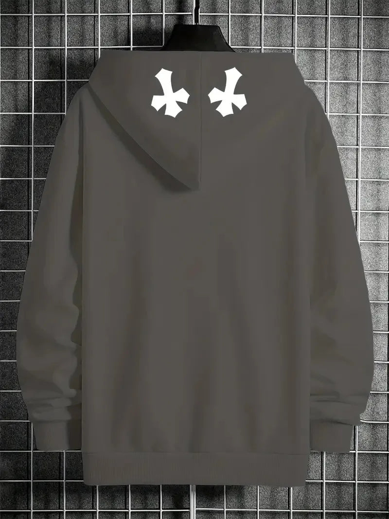 The new 3D smiling face printed casual and comfortable outdoor men's sports sweatshirt for the autumn of 2025