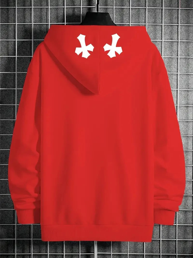 The new 3D smiling face printed casual and comfortable outdoor men's sports sweatshirt for the autumn of 2025