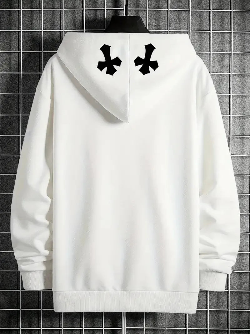 The new 3D smiling face printed casual and comfortable outdoor men's sports sweatshirt for the autumn of 2025